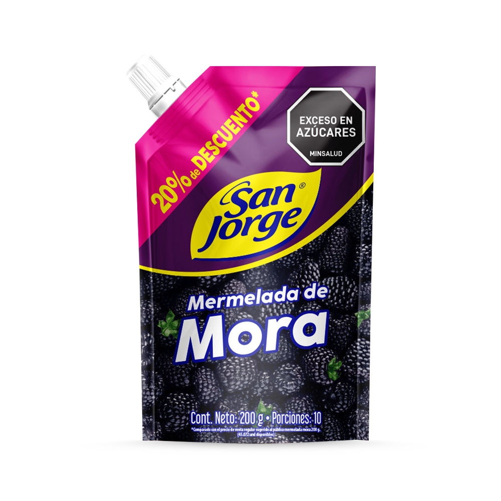 Mermelada San Jorge Mora Doypack x 200gr Descuento Especial Limitado