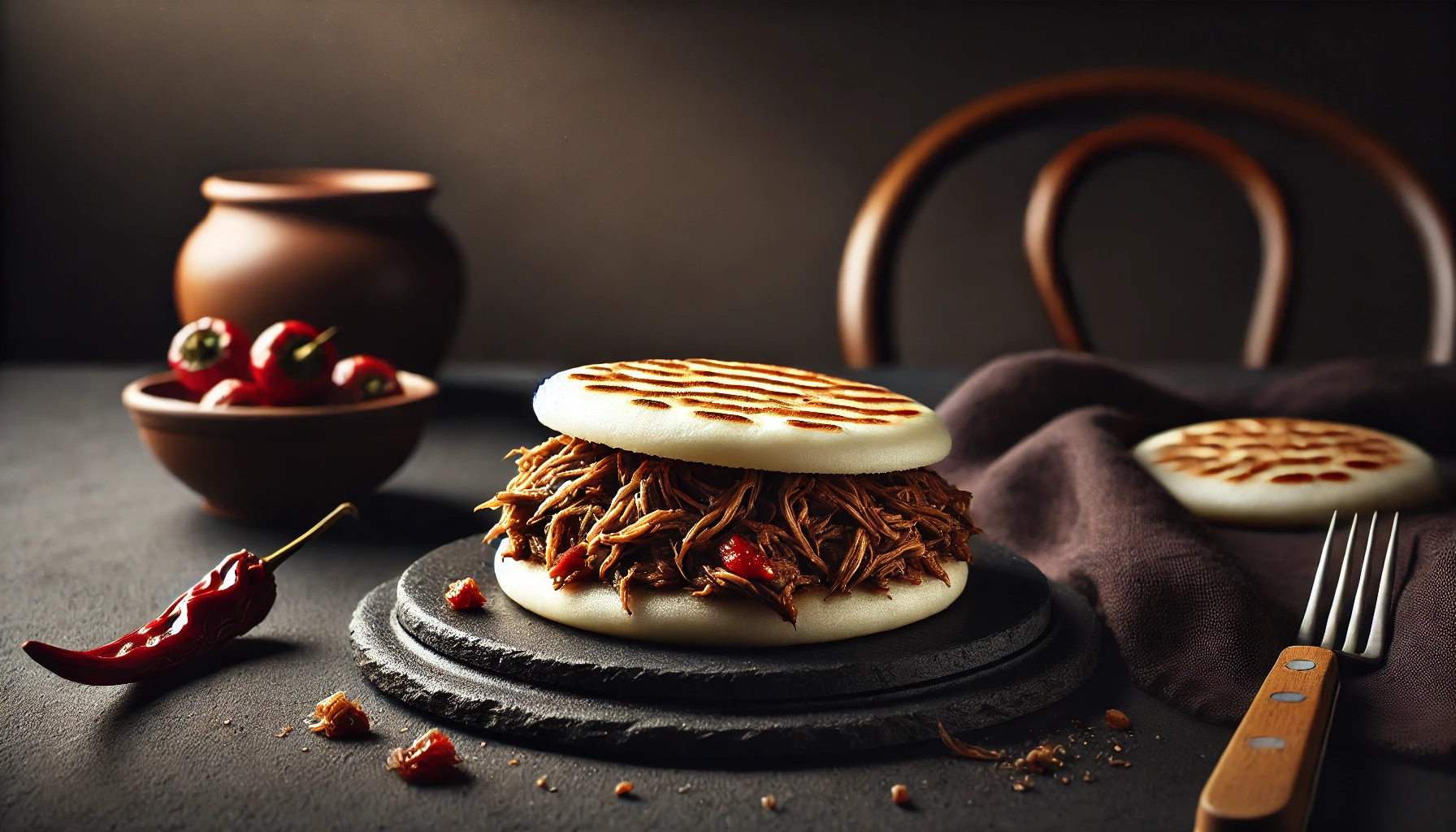 Arepas Rellenas de Carne Mechada
