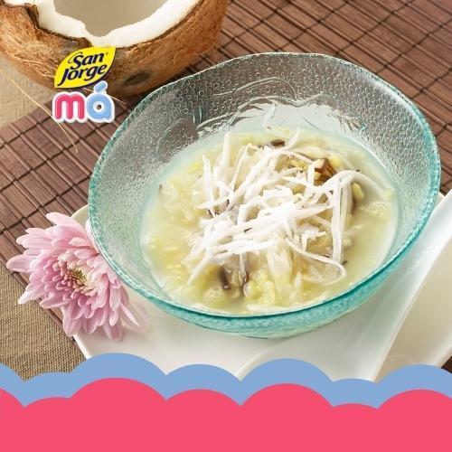 Postre de coco y banano