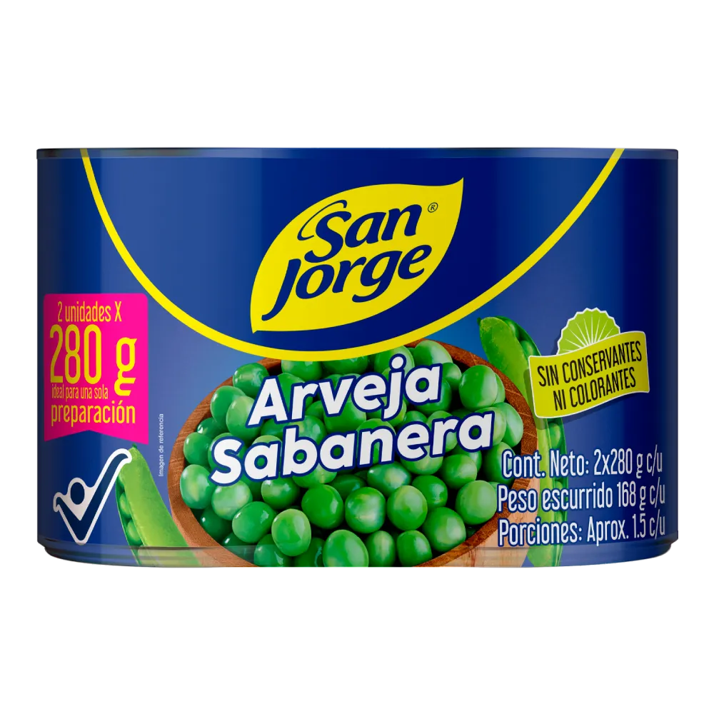 PPK ARVEJA SABANERA S/J 2x280g