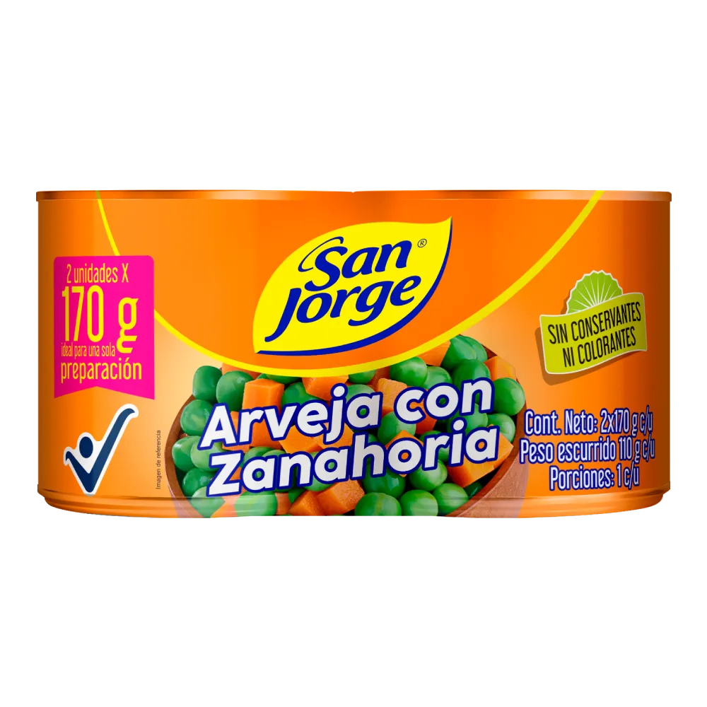 PPK ARVEJA ZANAHORIA S/J 2×170 g