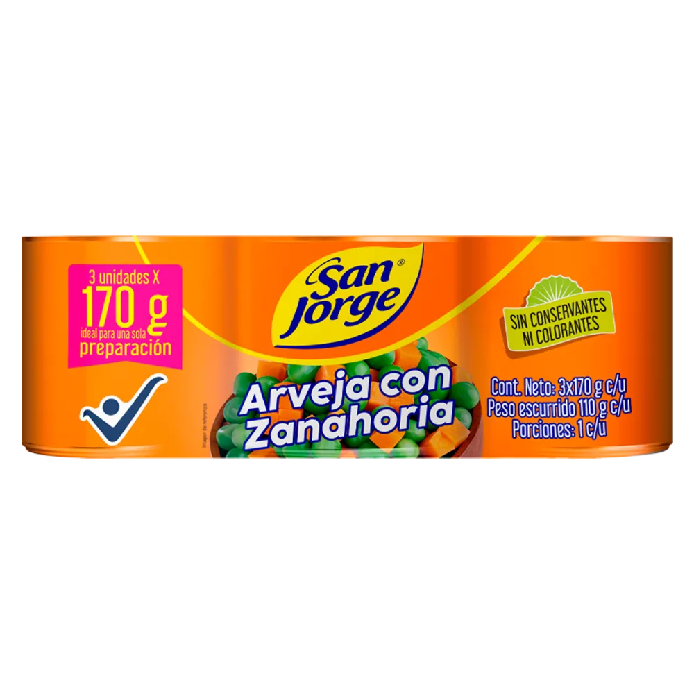ARVEJA CON ZANAHORIA SJ 3X170 g