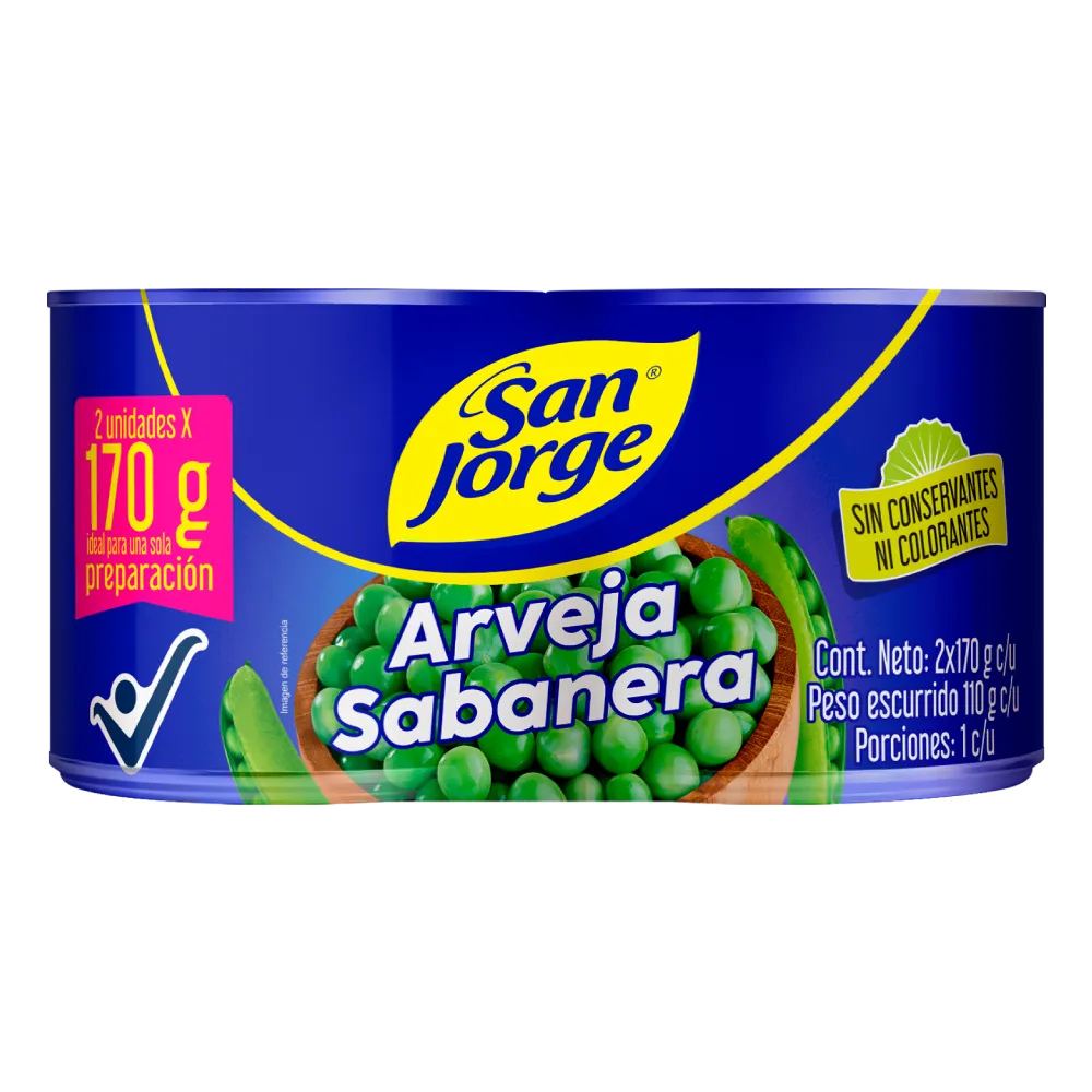 PPK ARVEJA SABANERA S/J 2×170 g